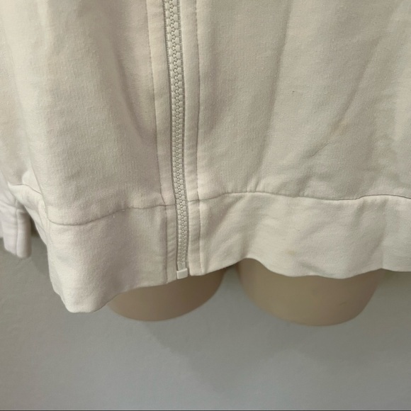 White and yellow Marsh Landing zip up hoodie, S, drawstring, yellow accents. - Picture 6 of 14